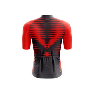 Back view of Aidan Global Redline Surge Race Fit Cycling Jersey highlighting ergonomic and stylish design