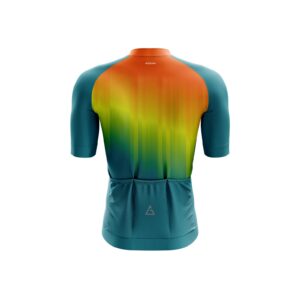 Back view of Aidan Global Sunrise Gradient Race Fit Cycling Jersey showcasing ergonomic design and premium material