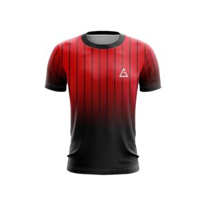 Aidan Global Shadow Stride Custom Football Jersey with a red to black gradient and sleek vertical stripes