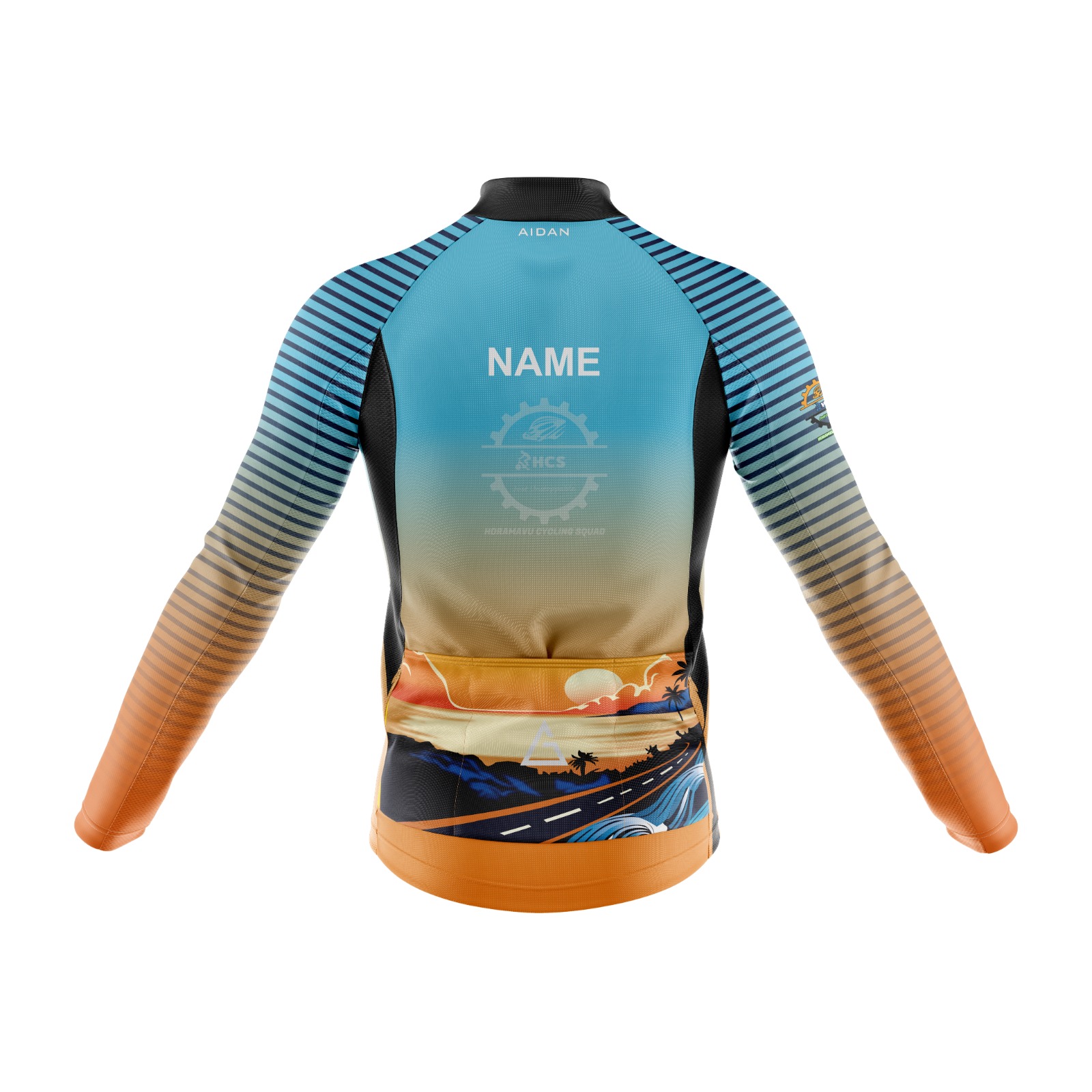 C2C Club Fit Full Sleeve Cycling Jersey - Horamavu Cycling Squad (BACK)