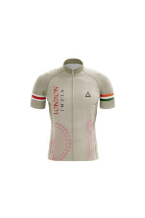 lel 2025 club fit cycling jersey sandstone front view
