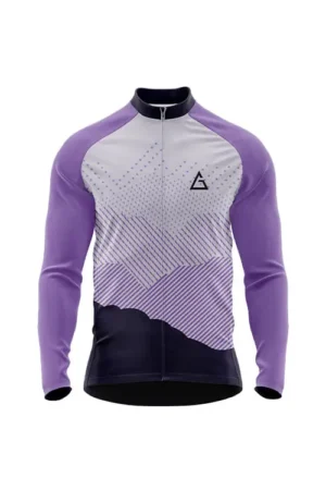 FrostGuard winter full sleeve cycling jersey front view with modern graphic design