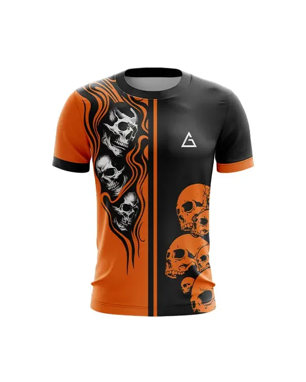 specter skull halloween jersey orange black skull design