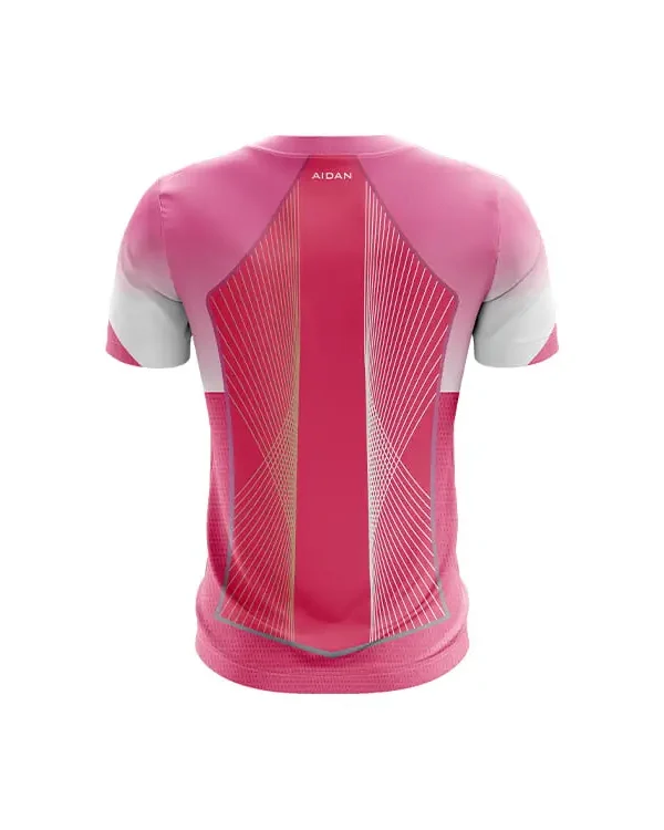 Barcelona pink jersey design inspired edition with gradient back panel and geometric line detailing