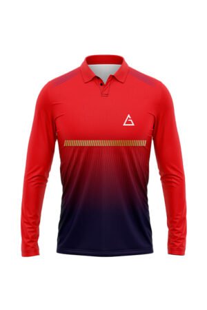 Red Cricket Jersey premium gradient front view