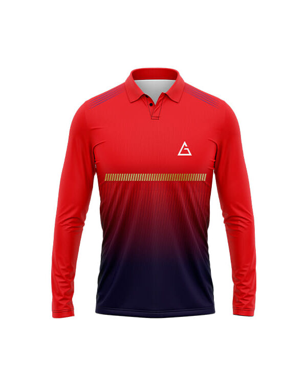 Red Cricket Jersey premium gradient front view