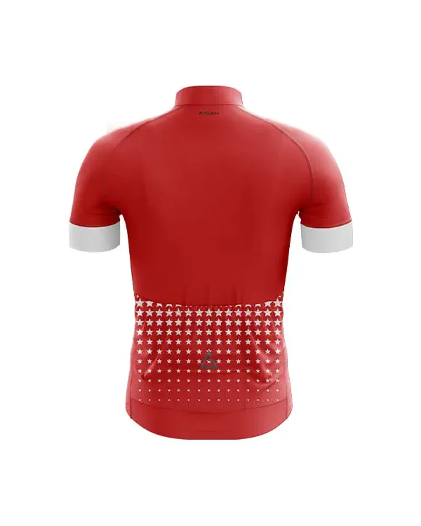 Club fit cycling jersey back view red edition