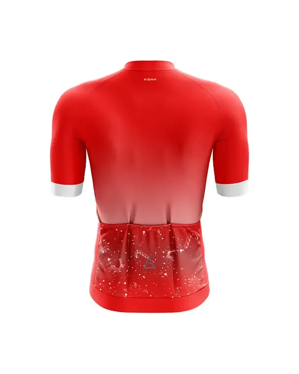 Christmas Red Cycling Jersey back view