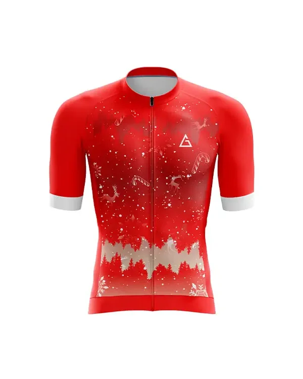 Christmas Red Cycling Jersey Race Fit Edition
