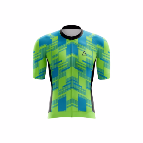 Neon green race fit cycling jersey front view