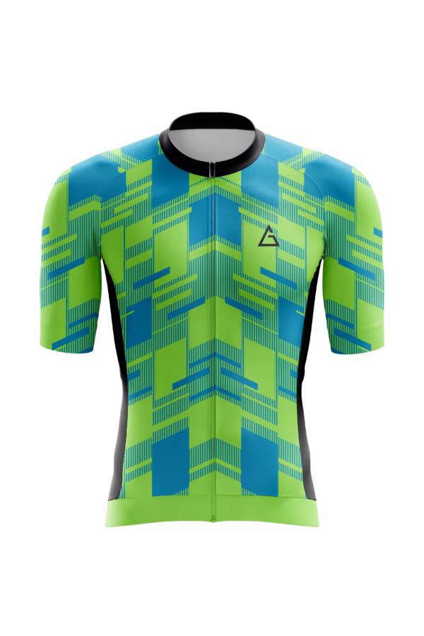 Neon green race fit cycling jersey front view